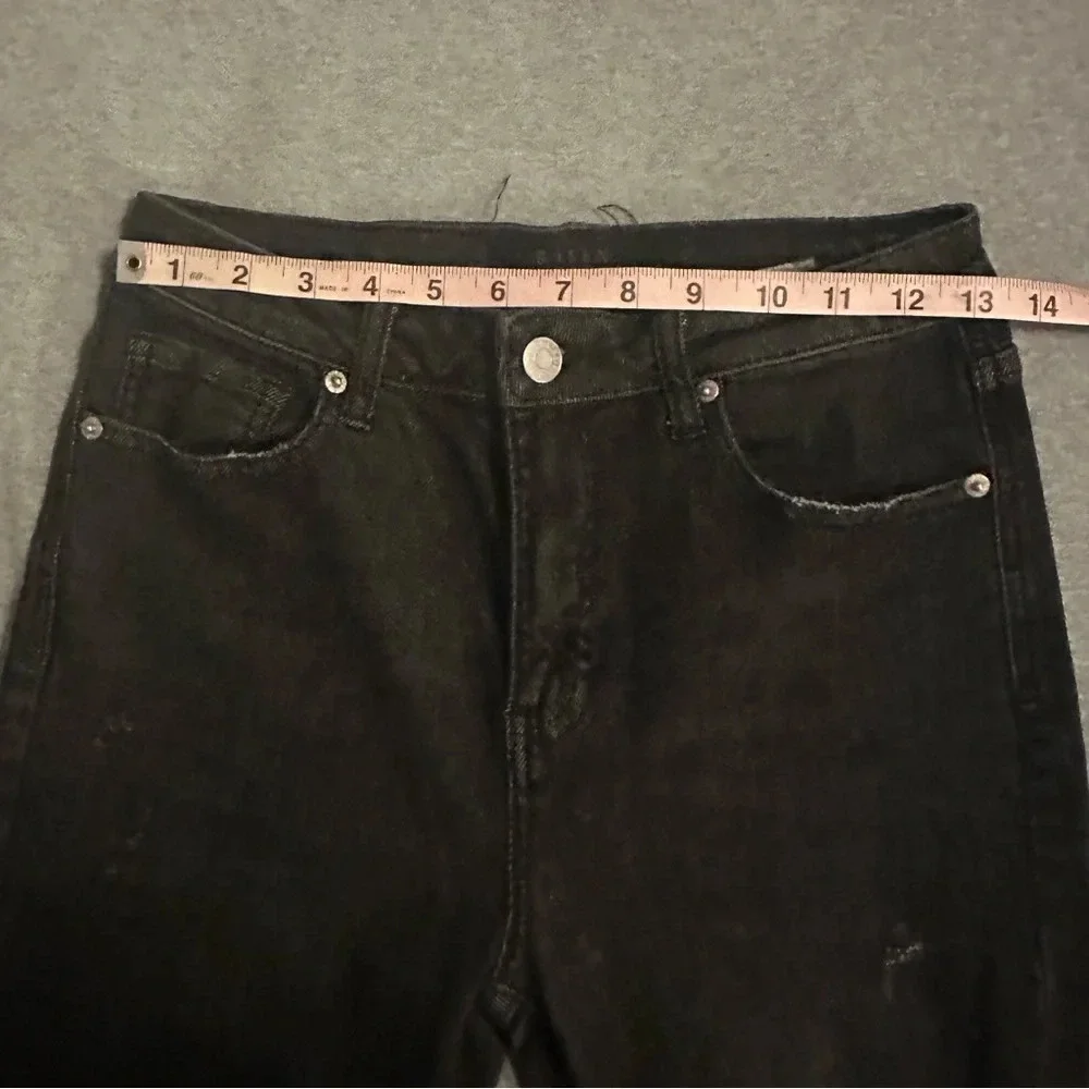 Risen black jeans frayed hem size 29/9 - Picture 6 of 9